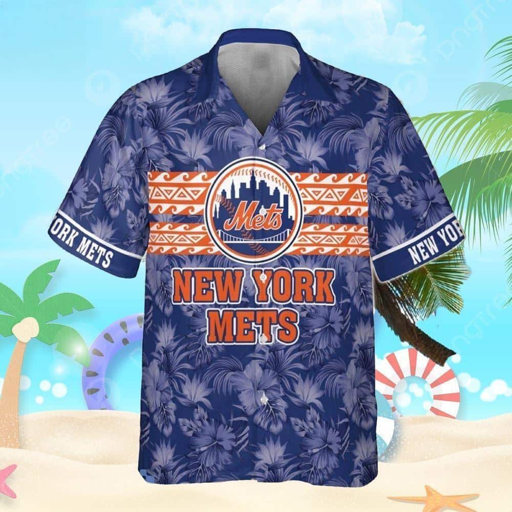 MLB New York Mets Hawaiian Shirt White Hibiscus Flowers Best Beach Gift MLB New York Mets Hawaiian Shirt White Hibiscus Flowers Best Beach Gift