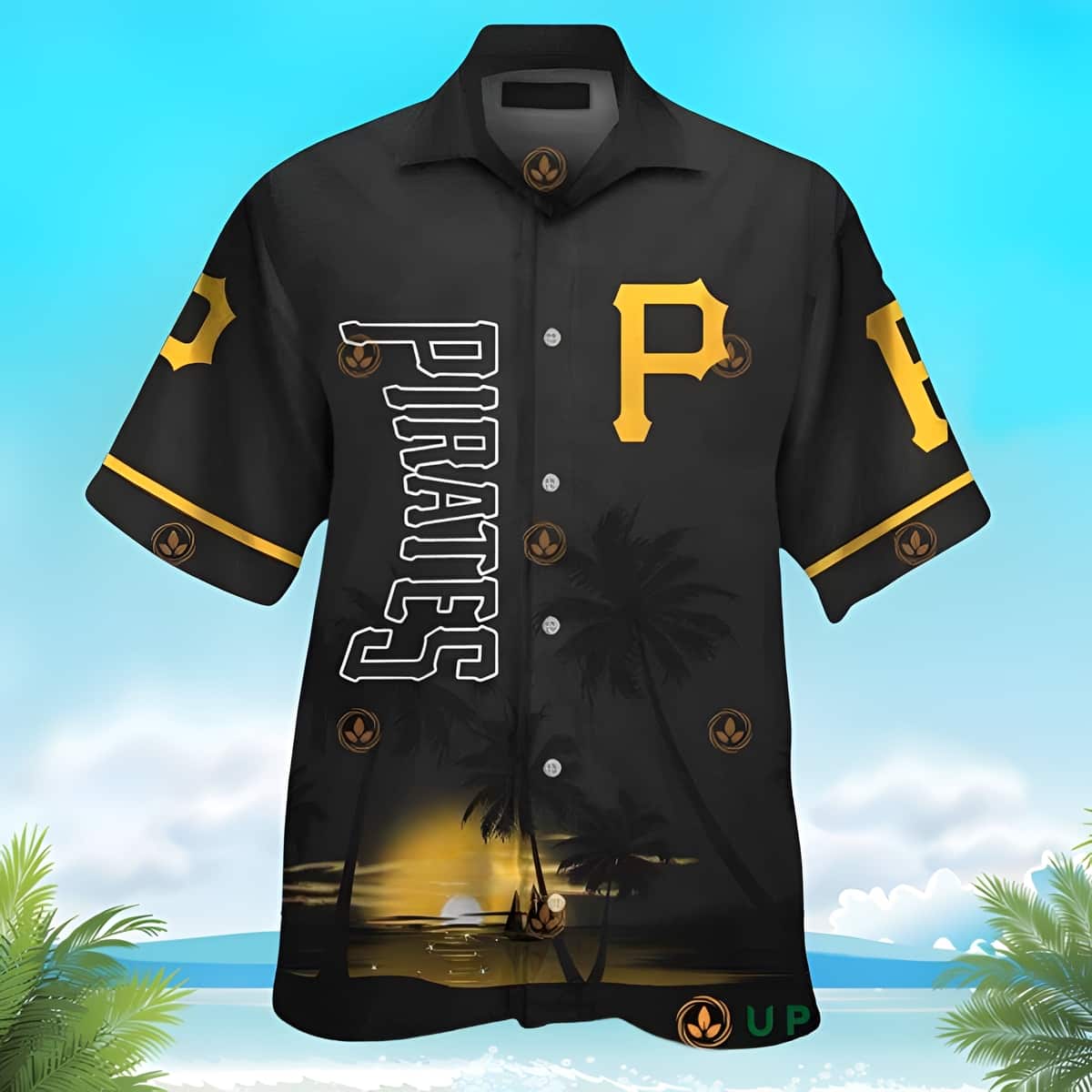 MLB Pittsburgh Pirates Hawaiian Shirt Black Aloha Gift For Beach Trip MLB Pittsburgh Pirates Hawaiian Shirt Black Aloha Gift For Beach Trip