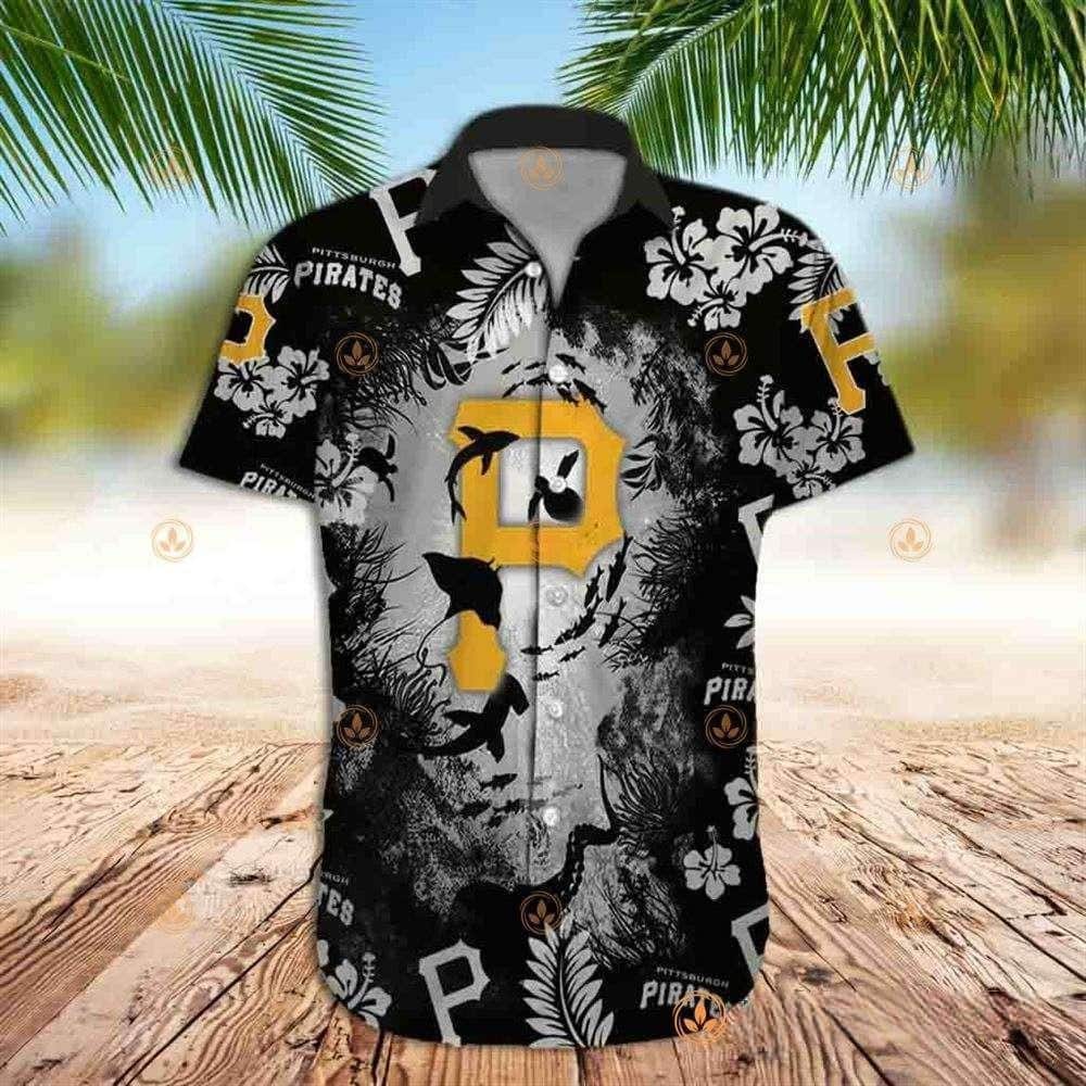 MLB Pittsburgh Pirates Hawaiian Shirt Hammerhead Sharks And Flowers MLB Pittsburgh Pirates Hawaiian Shirt Hammerhead Sharks And Flowers