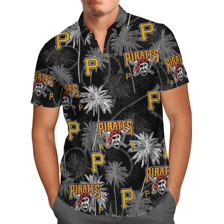 MLB Pittsburgh Pirates Hawaiian Shirt Tropical Palm Trees Pattern Gift For Him MLB Pittsburgh Pirates Hawaiian Shirt Tropical Palm Trees Pattern Gift For Him