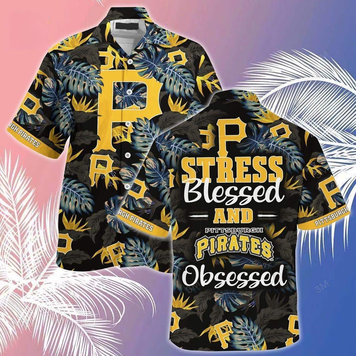 Aloha MLB Pittsburgh Pirates Hawaiian Shirt Palm Leaves Pattern Gift For Sport Dad Aloha MLB Pittsburgh Pirates Hawaiian Shirt Palm Leaves Pattern Gift For Sport Dad