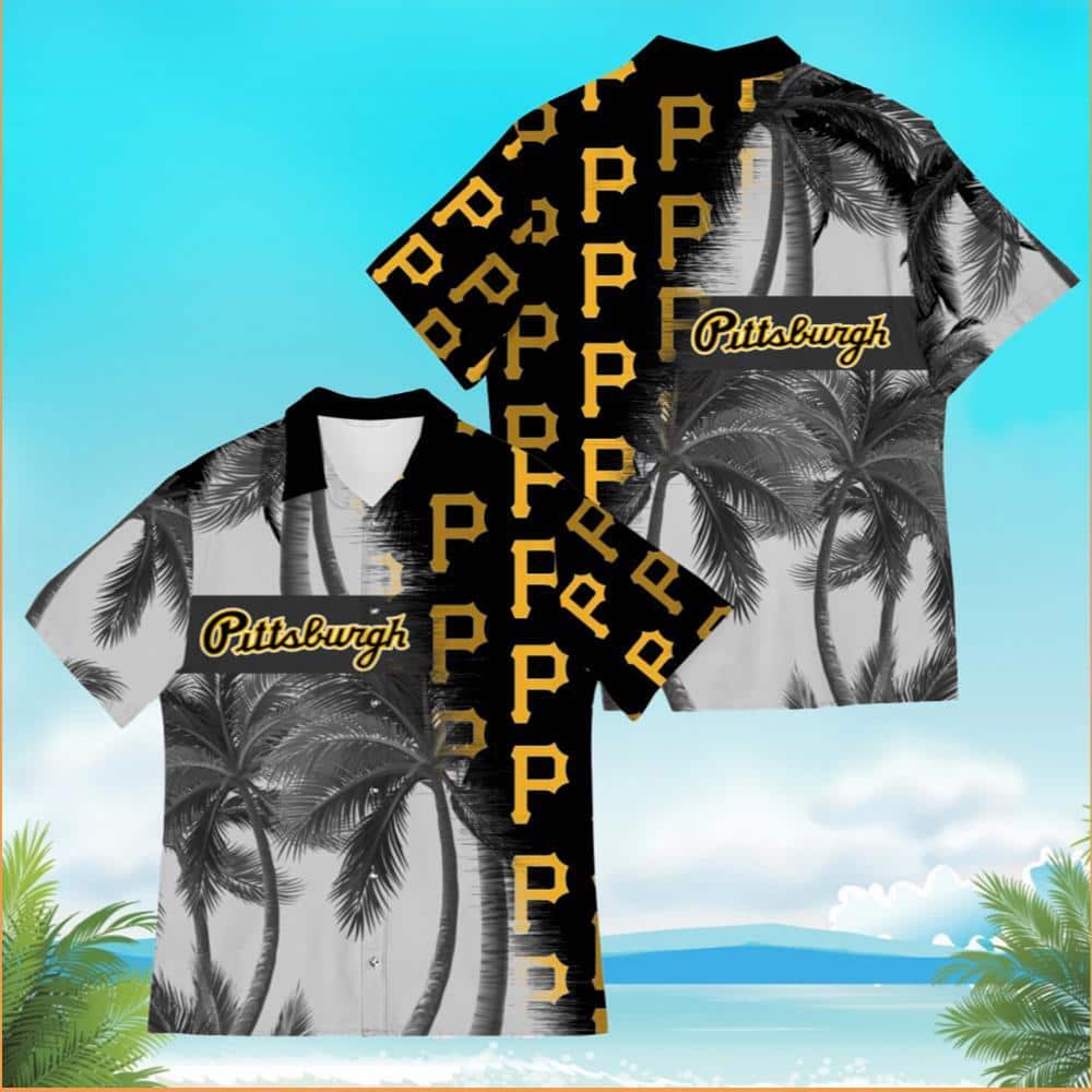 Vintage Aloha MLB Pittsburgh Pirates Hawaiian Shirt Coconut Tree And Logo Split Vintage Aloha MLB Pittsburgh Pirates Hawaiian Shirt Coconut Tree And Logo Split