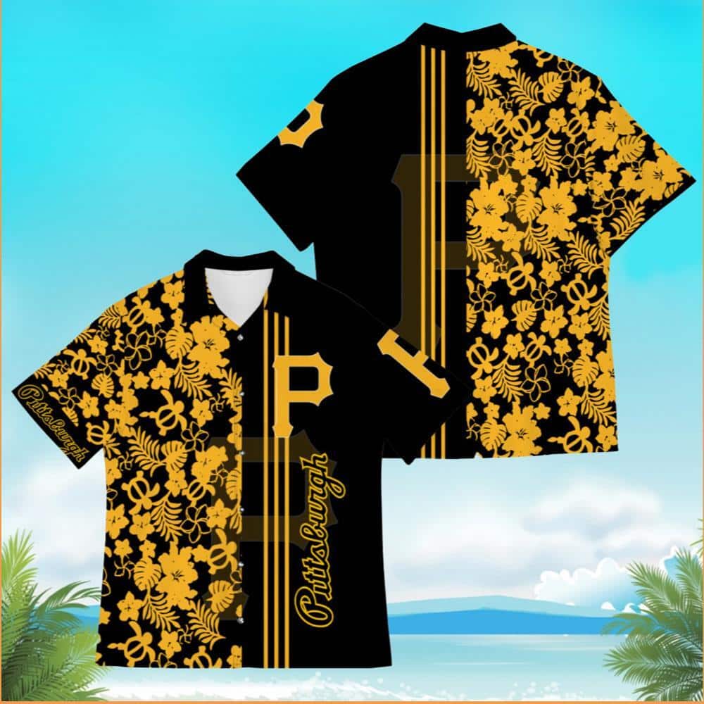 Beach Aloha MLB Pittsburgh Pirates Hawaiian Shirt Golden Turtle And Flowers Pattern Beach Aloha MLB Pittsburgh Pirates Hawaiian Shirt Golden Turtle And Flowers Pattern