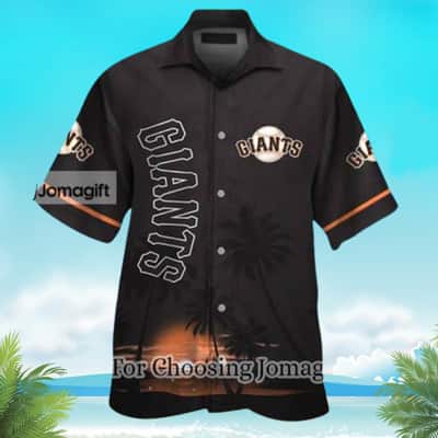 Black Aloha MLB San Francisco Giants Hawaiian Shirt Practical Beach Gift
