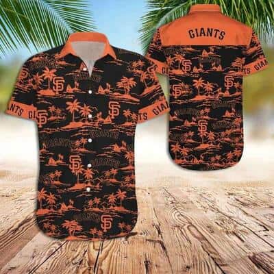Black Aloha MLB San Francisco Giants Hawaiian Shirt Beach Gift For Dad