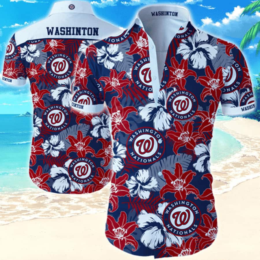 Floral Aloha Washington Nationals Hawaiian Shirt Gift For MLB Fans Floral Aloha Washington Nationals Hawaiian Shirt Gift For MLB Fans