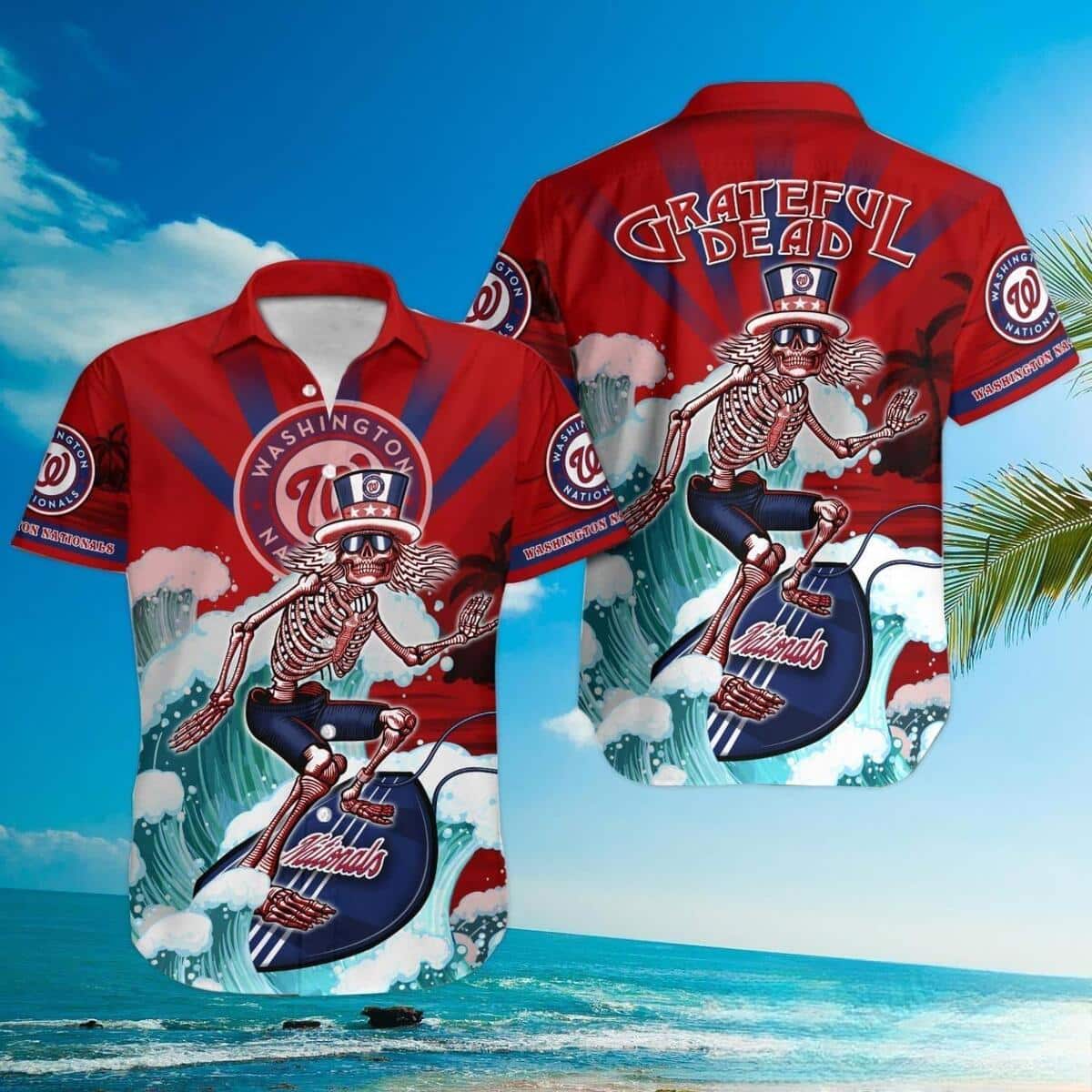 MLB Washington Nationals Hawaiian Shirt Funny Grateful Dead Best Beach Gift MLB Washington Nationals Hawaiian Shirt Funny Grateful Dead Best Beach Gift