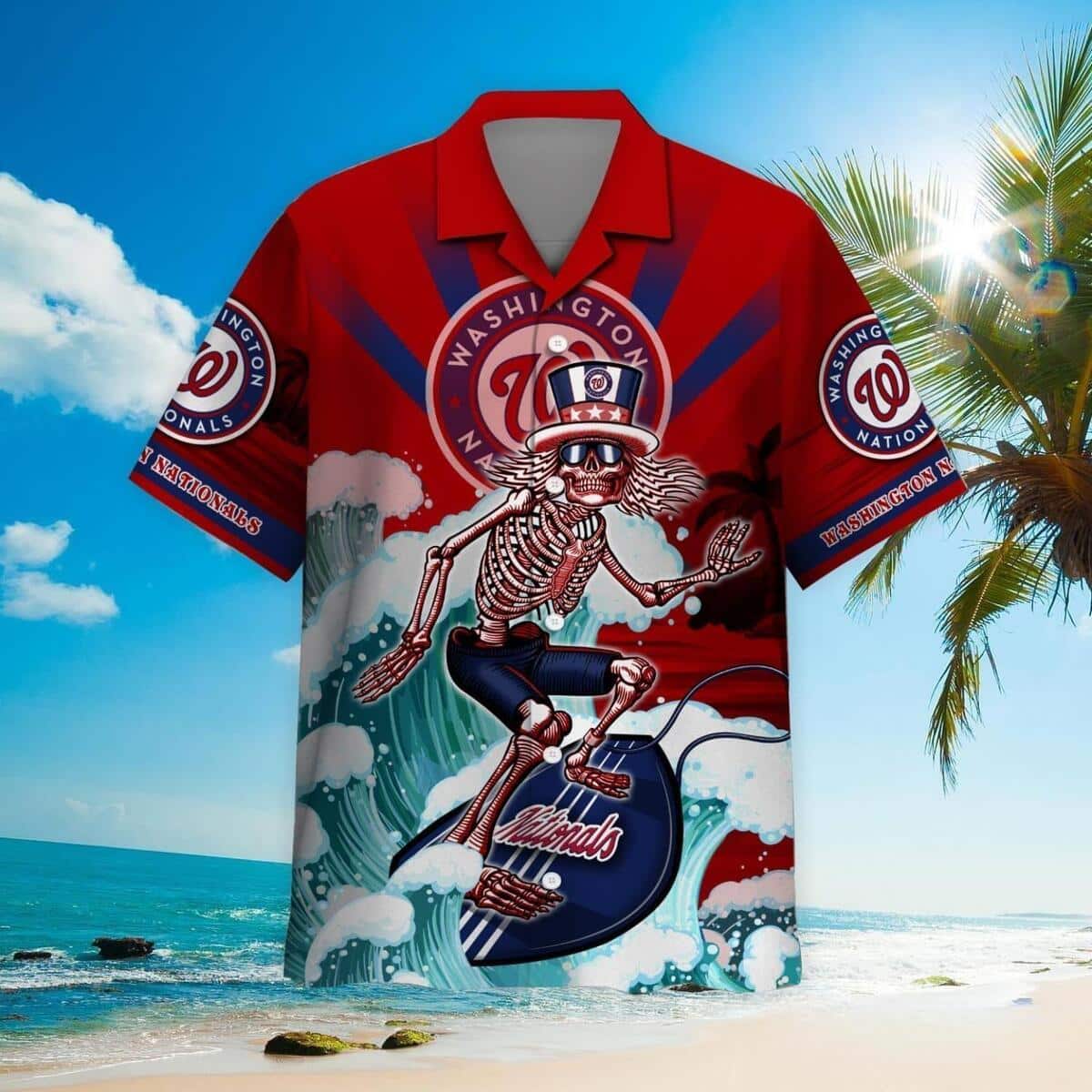 MLB Washington Nationals Hawaiian Shirt Funny Grateful Dead Best Beach Gift MLB Washington Nationals Hawaiian Shirt Funny Grateful Dead Best Beach Gift