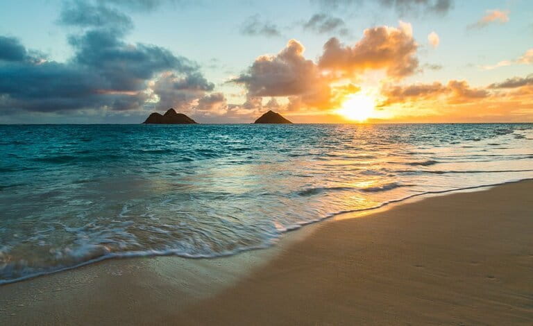 Landscape shot of Dawn on Lanikai Beach Hawaii Landscape shot of Dawn on Lanikai Beach Hawaii