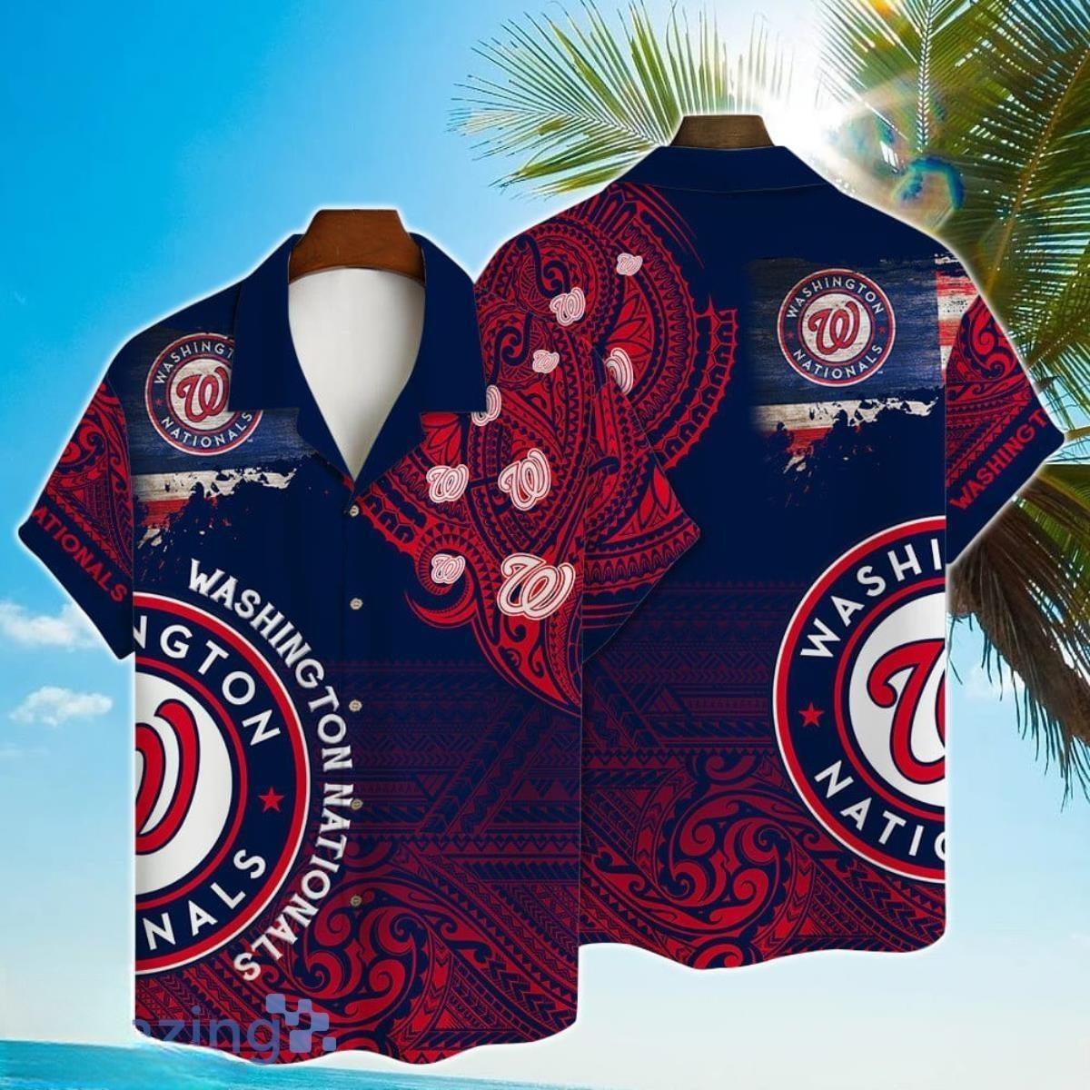 MLB Washington Nationals Hawaiian Shirt Polynesian Pattern Beach Gift For Him