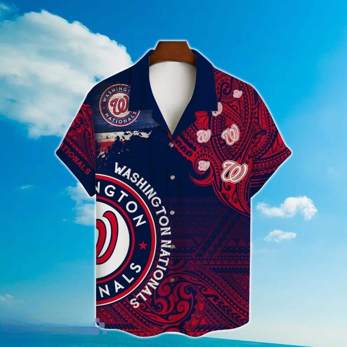 MLB Washington Nationals Hawaiian Shirt Polynesian Pattern Beach Gift For Him MLB Washington Nationals Hawaiian Shirt Polynesian Pattern Beach Gift For Him