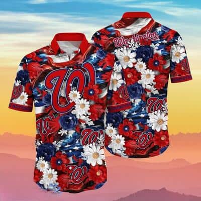 Floral Aloha MLB Washington Nationals Hawaiian Shirt Beach Gift For Friend