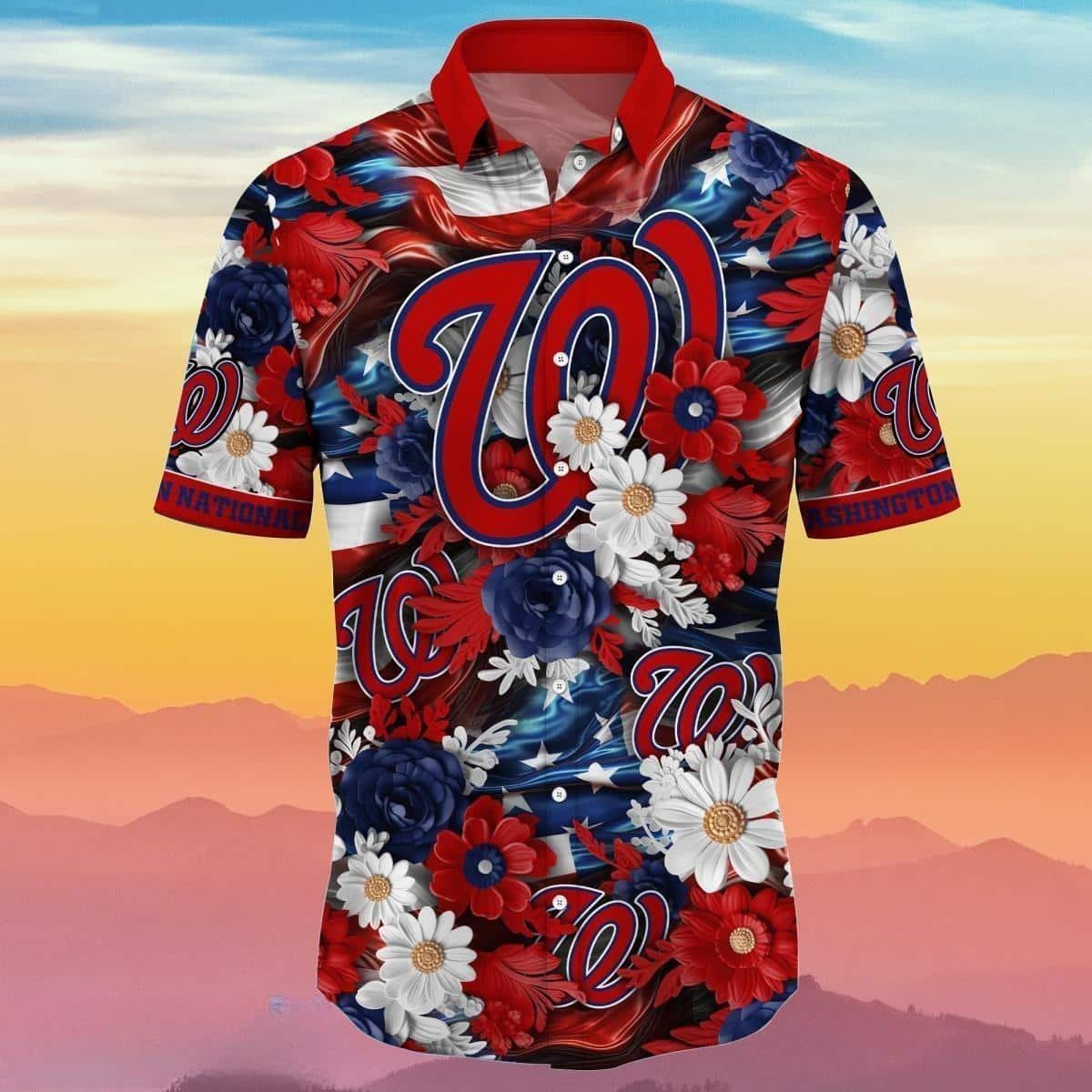 Floral Aloha MLB Washington Nationals Hawaiian Shirt Beach Gift For Friend Floral Aloha MLB Washington Nationals Hawaiian Shirt Beach Gift For Friend