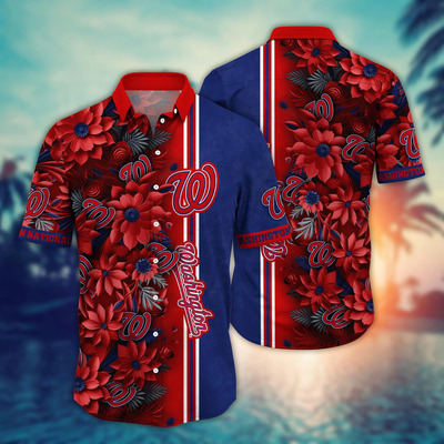 MLB Washington Nationals Hawaiian Shirt Flowers Pattern Trendy Summer Gift MLB Washington Nationals Hawaiian Shirt Flowers Pattern Trendy Summer Gift