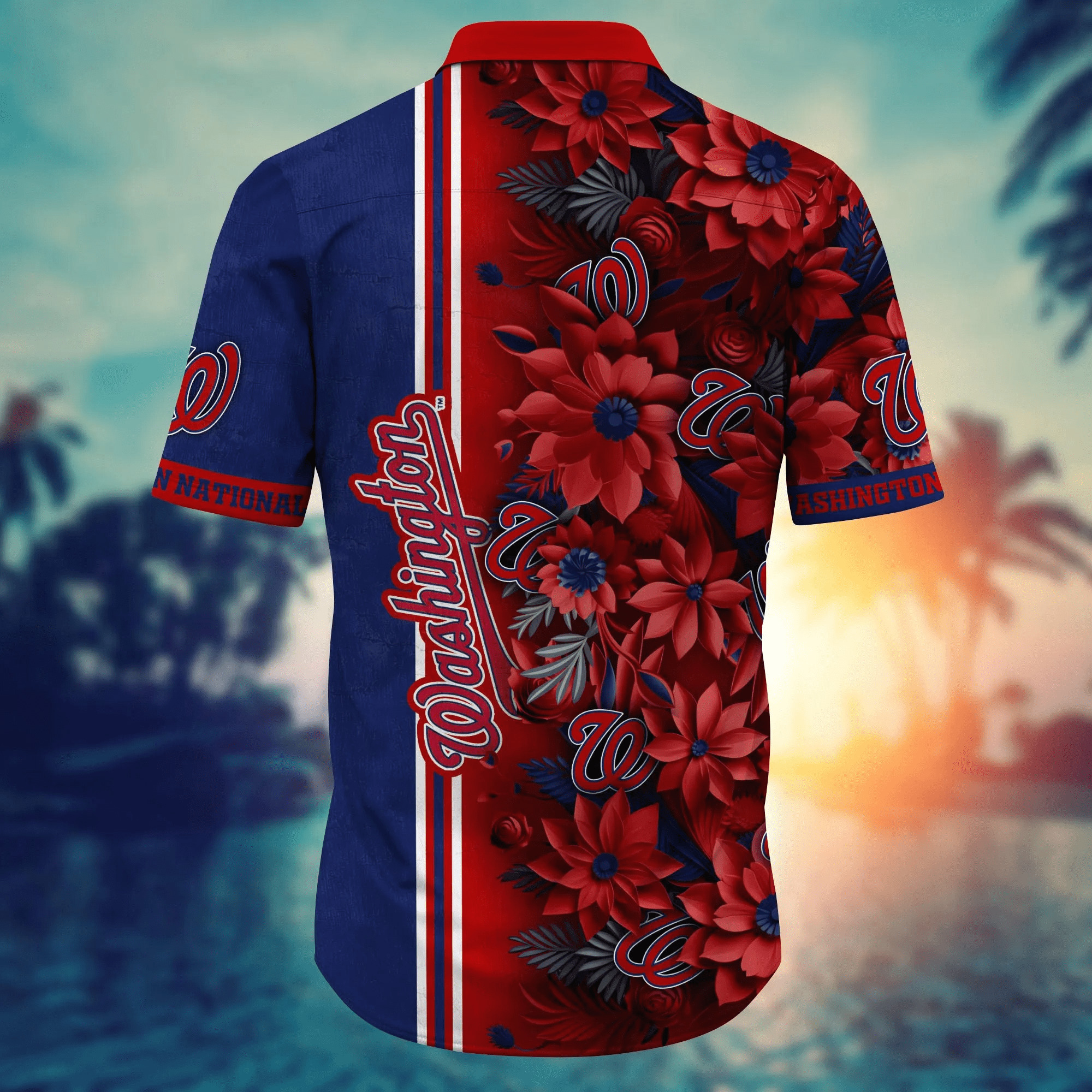 MLB Washington Nationals Hawaiian Shirt Flowers Pattern Trendy Summer Gift MLB Washington Nationals Hawaiian Shirt Flowers Pattern Trendy Summer Gift