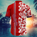 MLB Washington Nationals Hawaiian Shirt White Flower Pattern And Red Split MLB Washington Nationals Hawaiian Shirt White Flower Pattern And Red Split