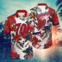 MLB Washington Nationals Hawaiian Shirt Hibiscus Flowers Pattern Summer Aloha