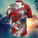 MLB Washington Nationals Hawaiian Shirt Hibiscus Flowers Pattern Summer Aloha