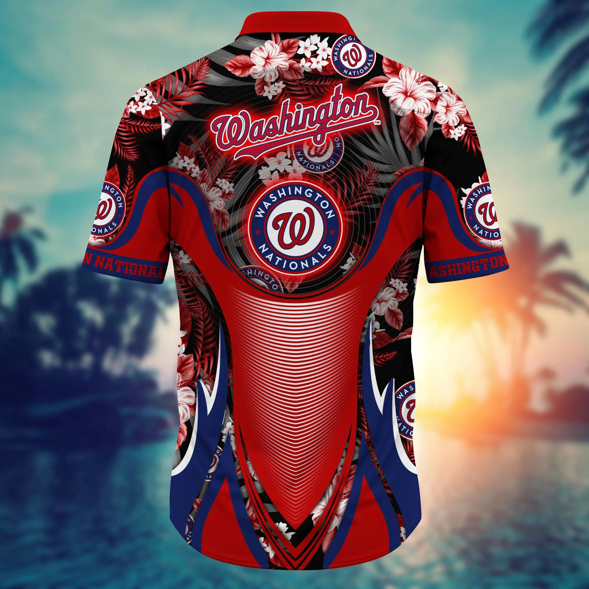 MLB Washington Nationals Hawaiian Shirt Flowers Pattern Gift For Beach Trip MLB Washington Nationals Hawaiian Shirt Flowers Pattern Gift For Beach Trip