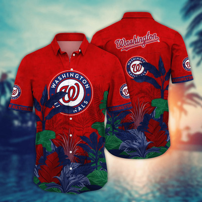 Summer Aloha MLB Washington Nationals Hawaiian Shirt Tropical Plants Best Beach Gift