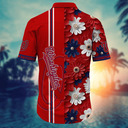 MLB Washington Nationals Hawaiian Shirt Flower Pattern And Red Split