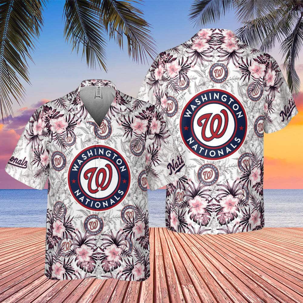 MLB Washington Nationals Hawaiian Shirt Tropical Flower Pattern Beach Lovers Gift