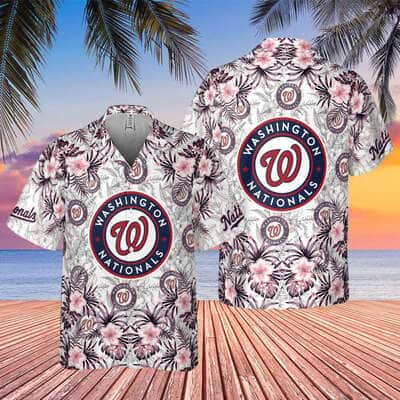 MLB Washington Nationals Hawaiian Shirt Tropical Flower Pattern Beach Lovers Gift
