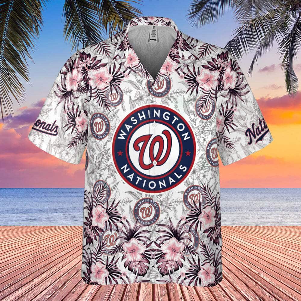 MLB Washington Nationals Hawaiian Shirt Tropical Flower Pattern Beach Lovers Gift MLB Washington Nationals Hawaiian Shirt Tropical Flower Pattern Beach Lovers Gift