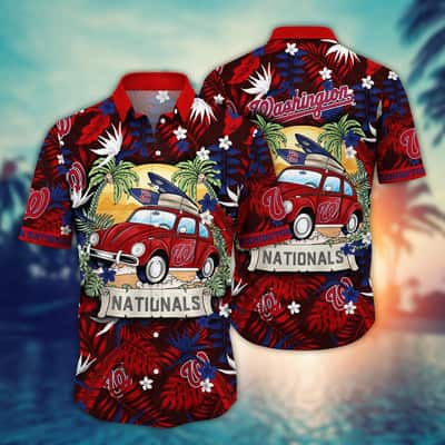 MLB Washington Nationals Hawaiian Shirt Palm Leaves Pattern Summer Aloha