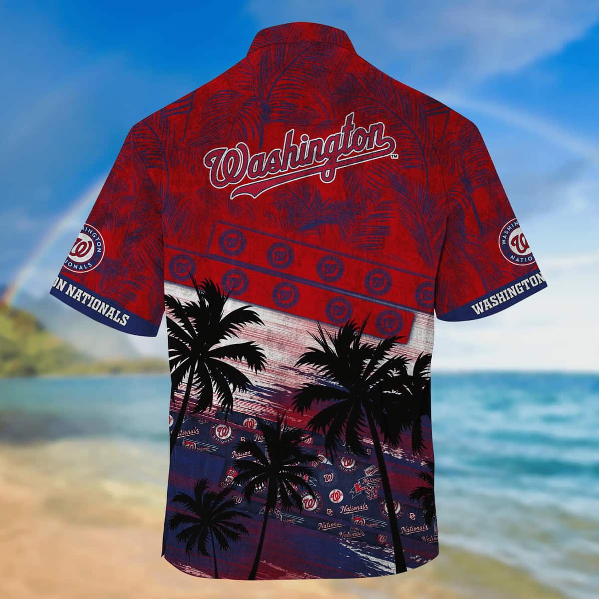 Summer Aloha Washington Nationals Hawaiian Shirt Palm Tree Pattern Gift For MLB Fans Summer Aloha Washington Nationals Hawaiian Shirt Palm Tree Pattern Gift For MLB Fans
