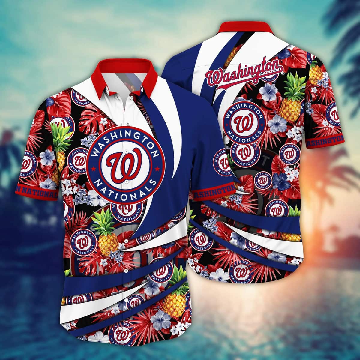 Summer Aloha MLB Washington Nationals Hawaiian Shirt Pineapple Pattern Best Beach Gift