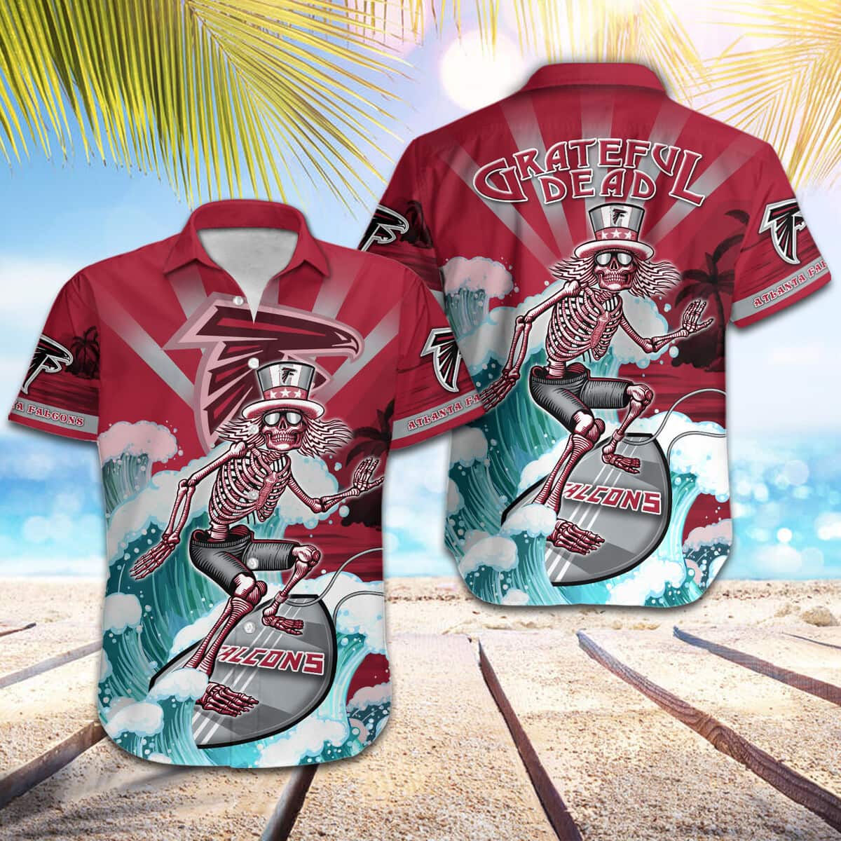 NFL Atlanta Falcons Hawaiian Shirt Funny Grateful Dead Beach Gift For Friend