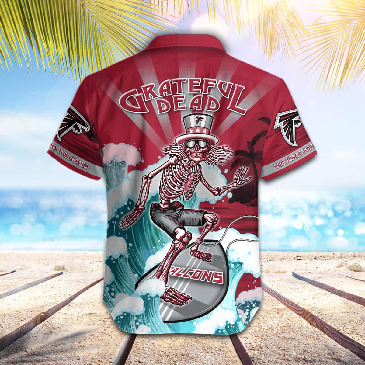 NFL Atlanta Falcons Hawaiian Shirt Funny Grateful Dead Beach Gift For Friend NFL Atlanta Falcons Hawaiian Shirt Funny Grateful Dead Beach Gift For Friend