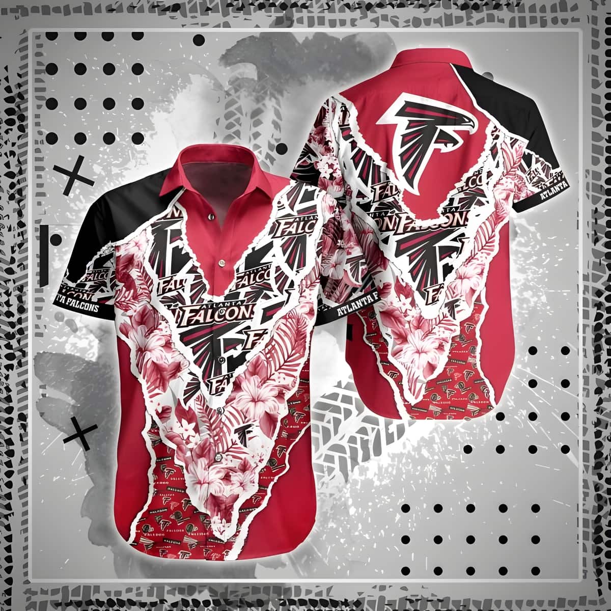 NFL Atlanta Falcons Hawaiian Shirt Flower Pattern Gift For Beach Lovers NFL Atlanta Falcons Hawaiian Shirt Flower Pattern Gift For Beach Lovers