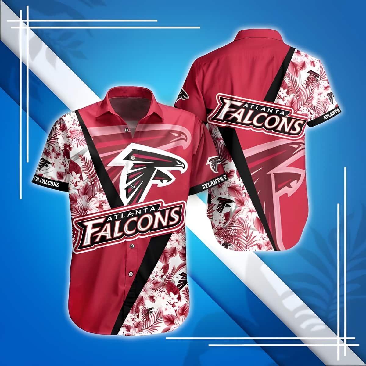 NFL Atlanta Falcons Hawaiian Shirt Tropical Flower Pattern Summer Aloha NFL Atlanta Falcons Hawaiian Shirt Tropical Flower Pattern Summer Aloha
