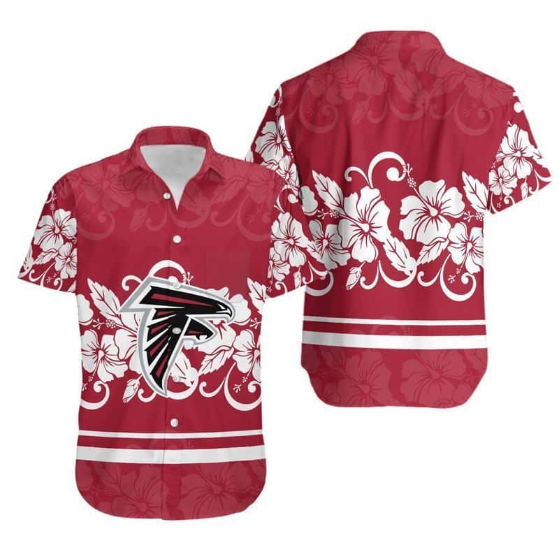 NFL Atlanta Falcons Hawaiian Shirt White Hibiscus Flowers Trendy Summer Gift NFL Atlanta Falcons Hawaiian Shirt White Hibiscus Flowers Trendy Summer Gift