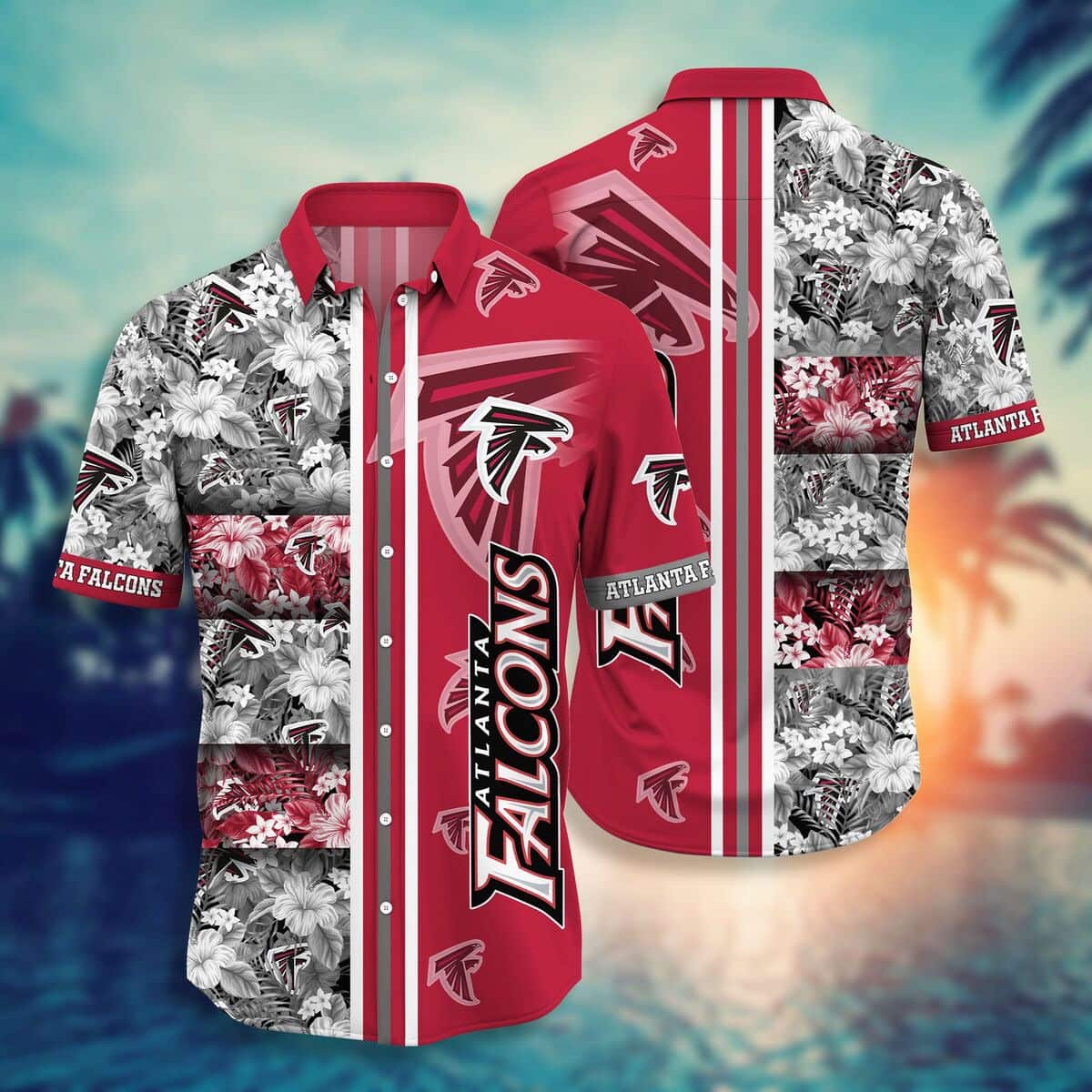 NFL Atlanta Falcons Hawaiian Shirt Tropical Flower Pattern Aloha Summer Vacation Gift NFL Atlanta Falcons Hawaiian Shirt Tropical Flower Pattern Aloha Summer Vacation Gift
