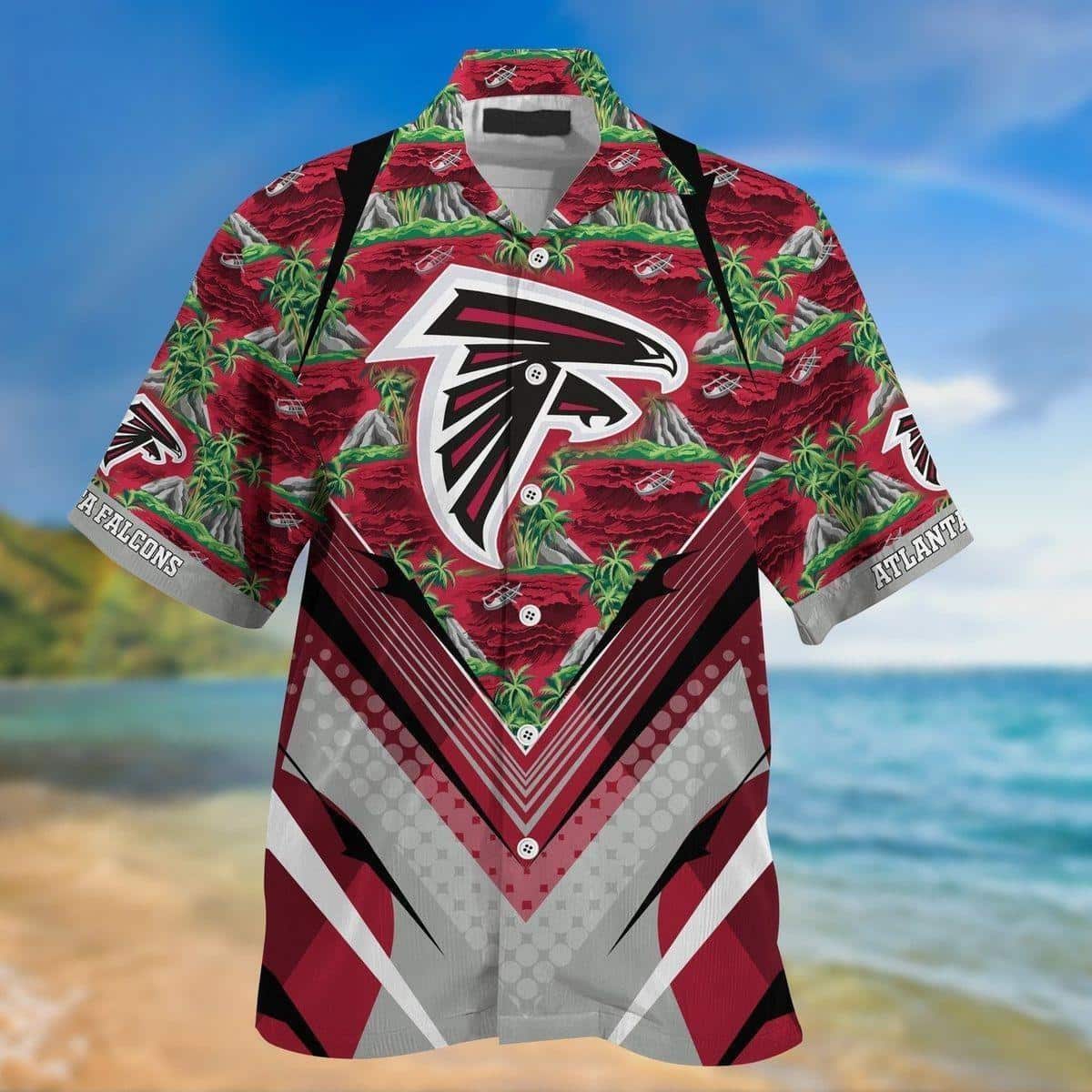NFL Atlanta Falcons Hawaiian Shirt Mountains And Trees Pattern Beach Lovers Gift NFL Atlanta Falcons Hawaiian Shirt Mountains And Trees Pattern Beach Lovers Gift