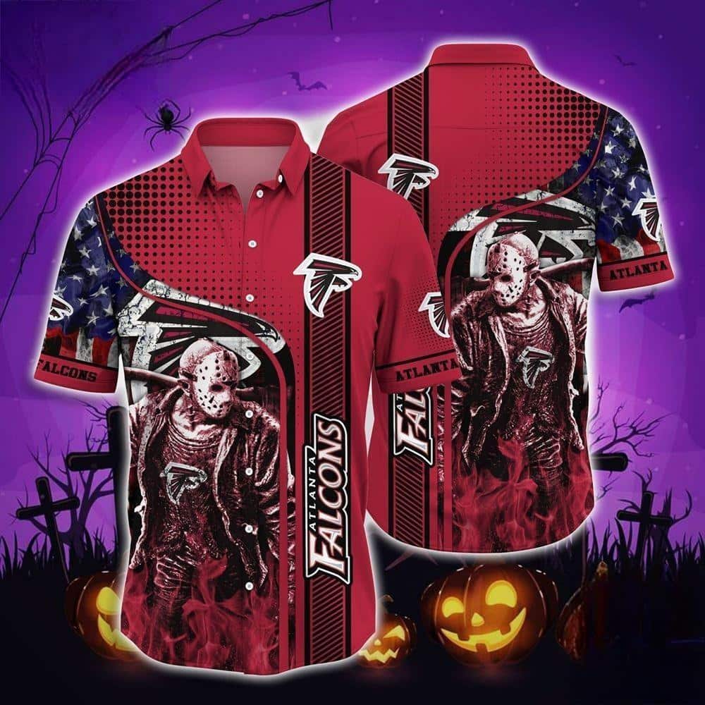 NFL Atlanta Falcons Hawaiian Shirt Jason Voorhees Friday The 13th Summer Beach Gift NFL Atlanta Falcons Hawaiian Shirt Jason Voorhees Friday The 13th Summer Beach Gift