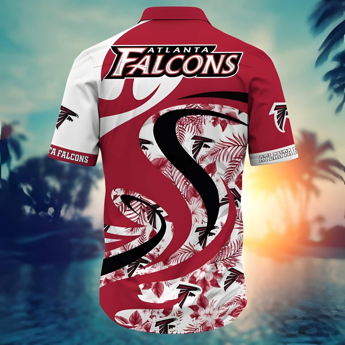NFL Atlanta Falcons Hawaiian Shirt Tropical Flower Summer Aloha Beach Gift For Him NFL Atlanta Falcons Hawaiian Shirt Tropical Flower Summer Aloha Beach Gift For Him