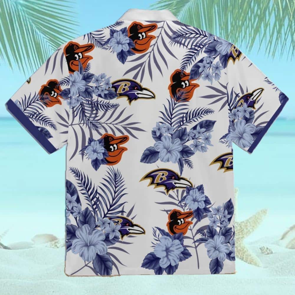 NFL Baltimore Orioles Baltimore Ravens Hawaiian Shirt Gift For Beach Trip NFL Baltimore Orioles Baltimore Ravens Hawaiian Shirt Gift For Beach Trip