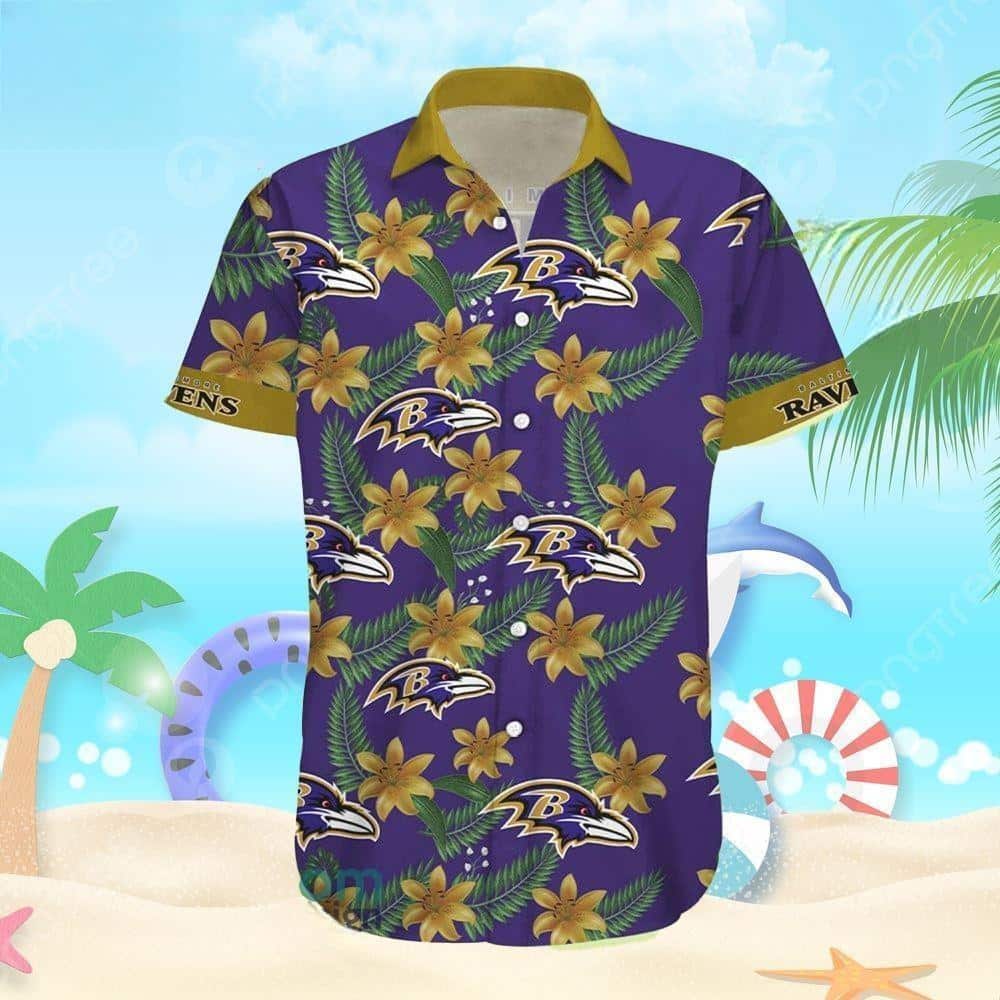 NFL Baltimore Ravens Hawaiian Shirt Hibiscus Flowers Pattern All Over Printed NFL Baltimore Ravens Hawaiian Shirt Hibiscus Flowers Pattern All Over Printed