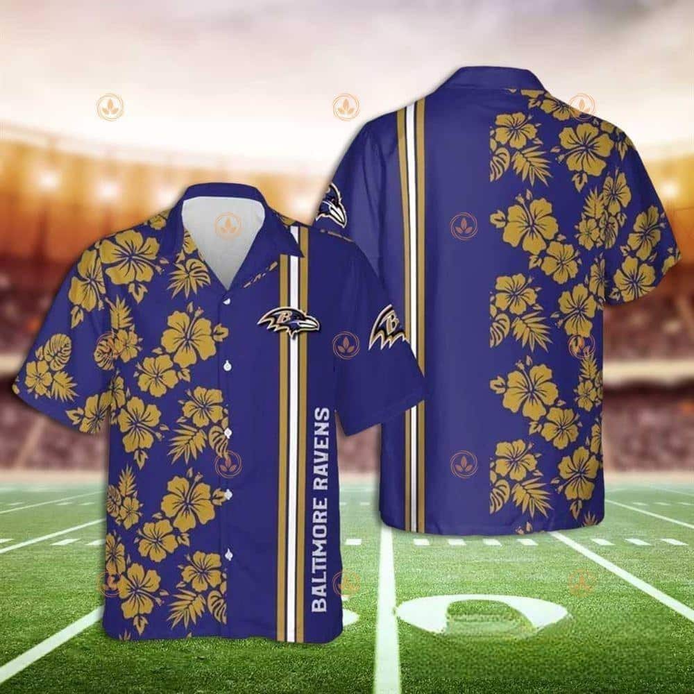 NFL Baltimore Ravens Hawaiian Shirt Tropical Flower Trendy Summer Gift NFL Baltimore Ravens Hawaiian Shirt Tropical Flower Trendy Summer Gift