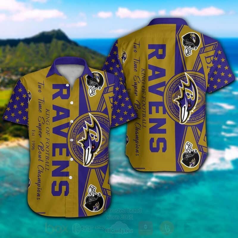NFL Baltimore Ravens Hawaiian Shirt King Of Football The Time Super Bowl Champions NFL Baltimore Ravens Hawaiian Shirt King Of Football The Time Super Bowl Champions