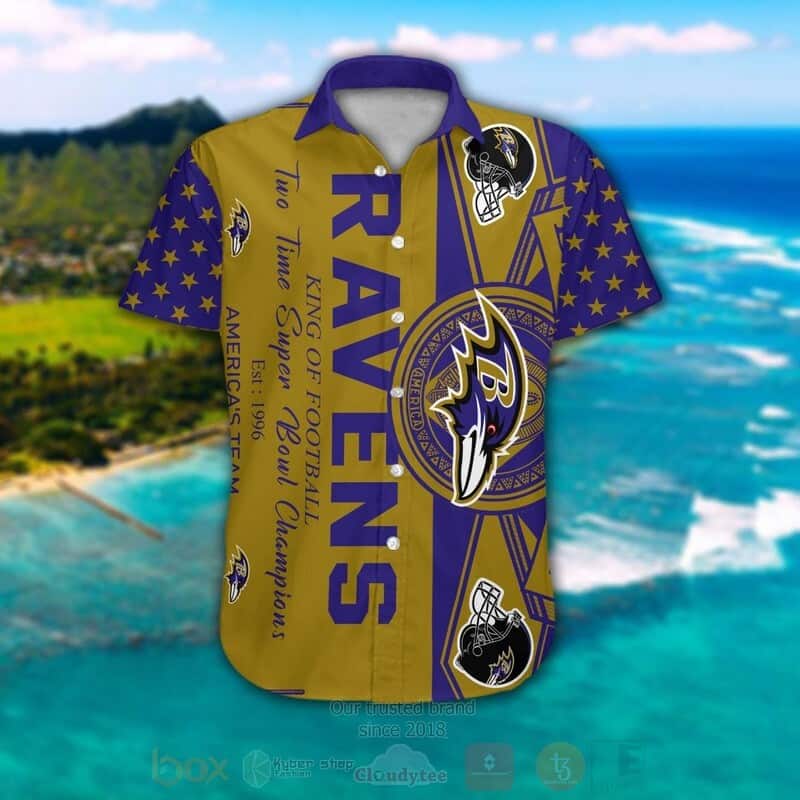 NFL Baltimore Ravens Hawaiian Shirt King Of Football The Time Super Bowl Champions NFL Baltimore Ravens Hawaiian Shirt King Of Football The Time Super Bowl Champions