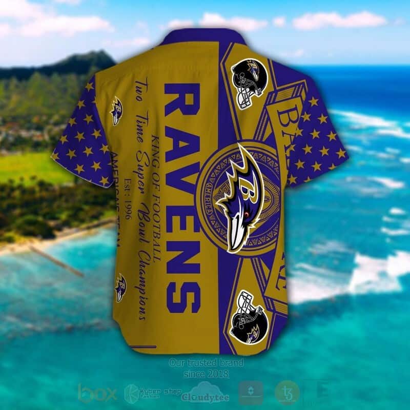 NFL Baltimore Ravens Hawaiian Shirt King Of Football The Time Super Bowl Champions NFL Baltimore Ravens Hawaiian Shirt King Of Football The Time Super Bowl Champions
