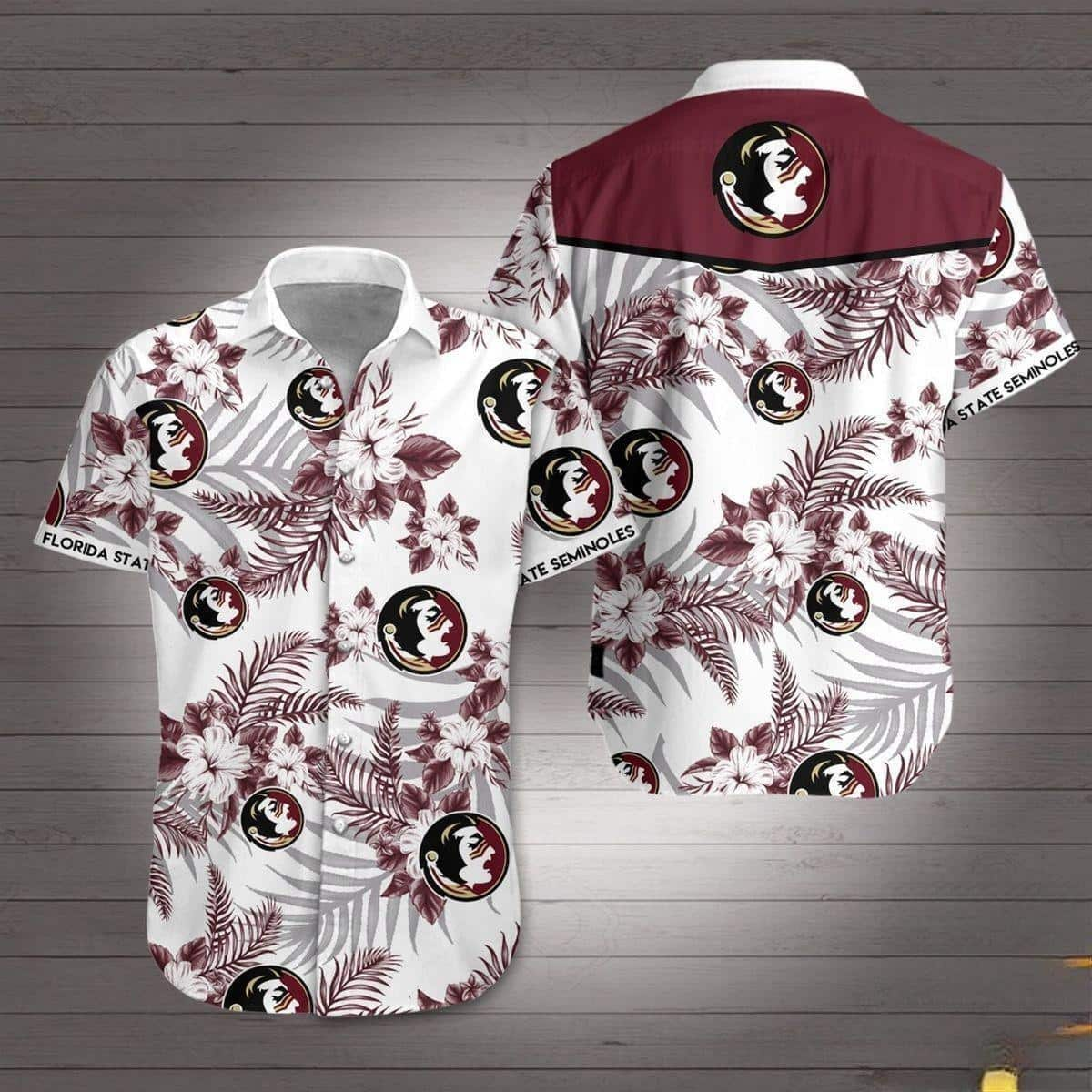 White NCAA Florida State Seminoles Hawaiian Shirt Practical Beach Gift For Him