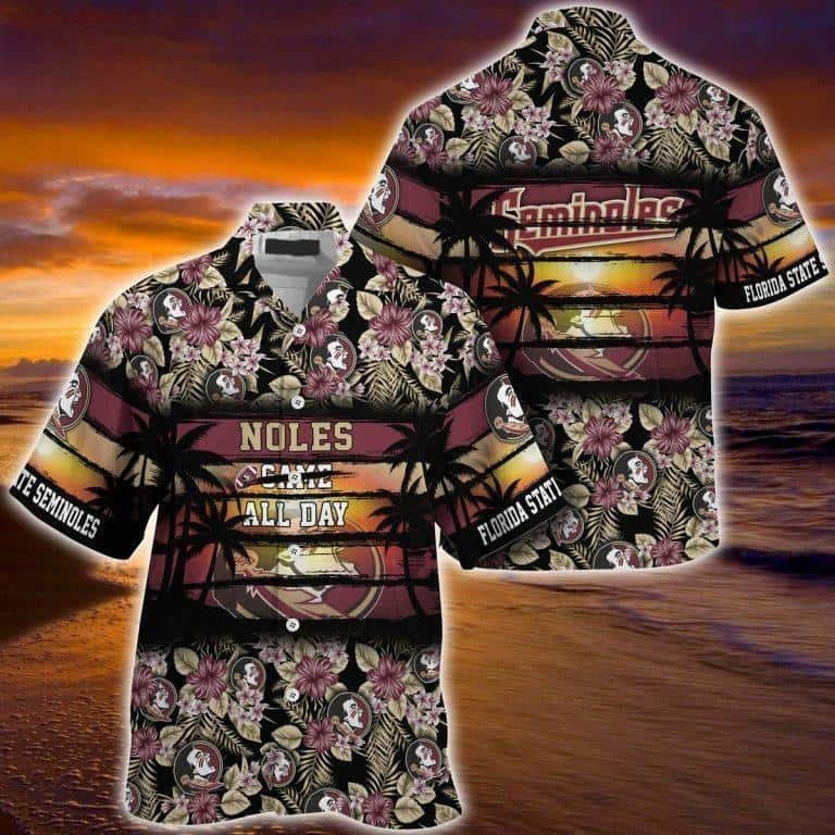 Floral Aloha NCAA Florida State Seminoles Hawaiian Shirt Came All Day Beach Lovers Gift