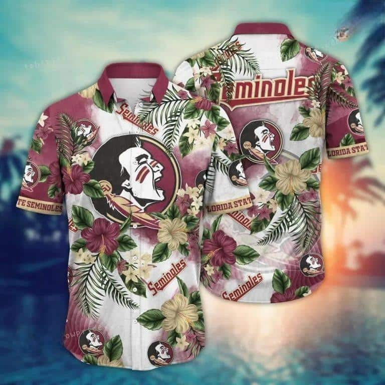 NCAA Florida State Seminoles Hawaiian Shirt Hibiscus Flowers Gift For Beach Trip