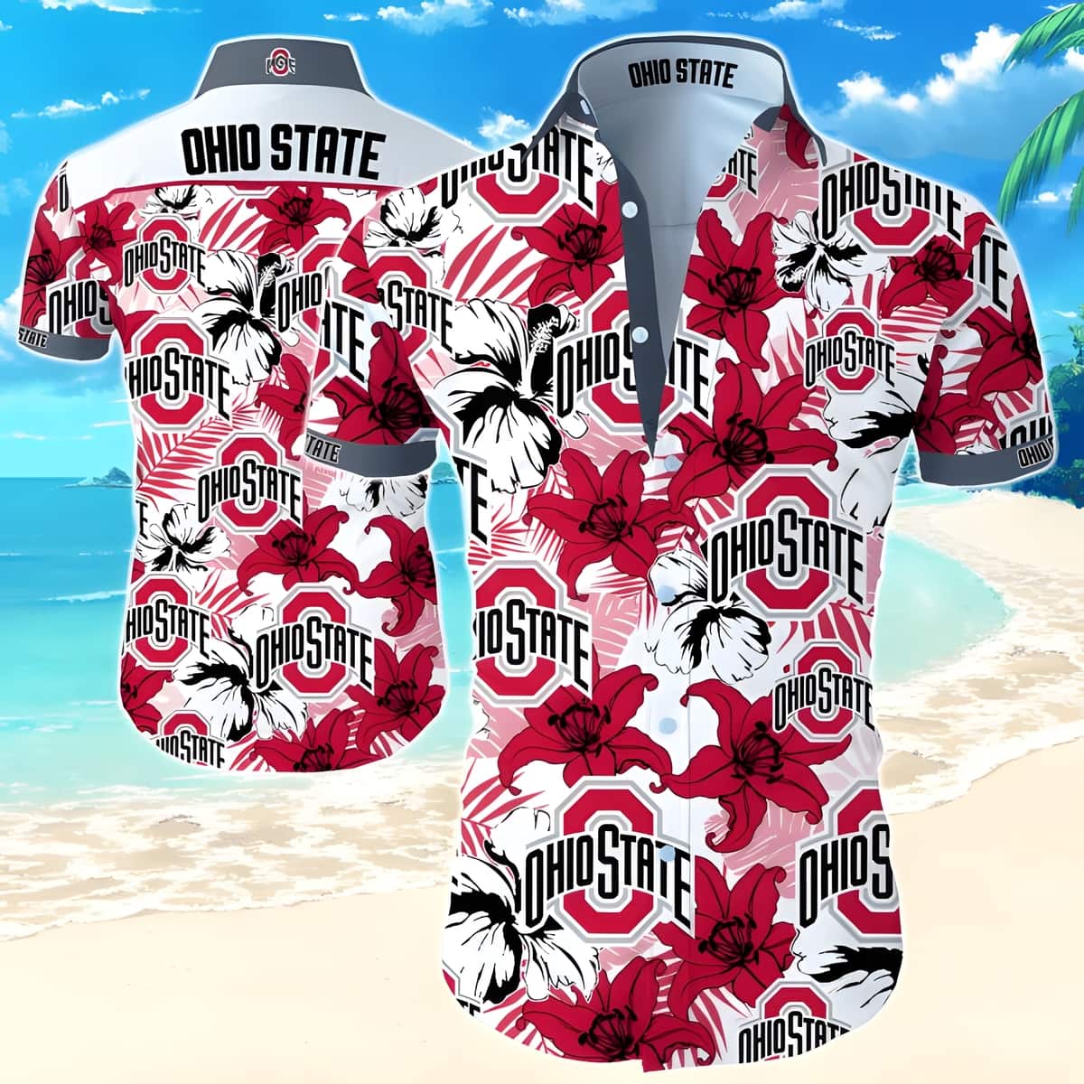Floral Aloha NCAA Ohio State Buckeyes Hawaiian Shirt Summer Beach Gift Floral Aloha NCAA Ohio State Buckeyes Hawaiian Shirt Summer Beach Gift